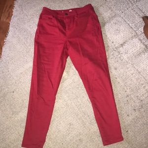Red High-Waisted Red Jeggins